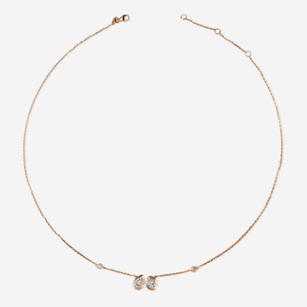 Illusion Round Soli 18k Yellow Gold Diamond Necklace