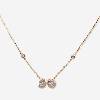 Illusion Round Soli 18k Yellow Gold Diamond Necklace