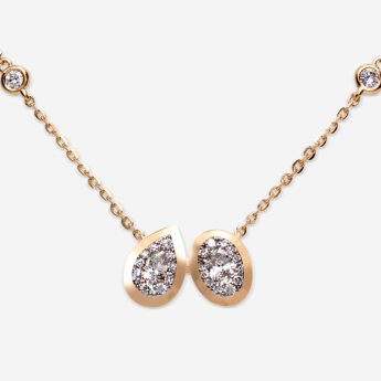 Illusion Round Soli 18k Yellow Gold Diamond Necklace