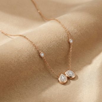 Illusion Round Soli 18k Yellow Gold Diamond Necklace