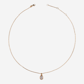 Illusion Round Soli 18k Yellow Gold Diamond Pendant Necklace