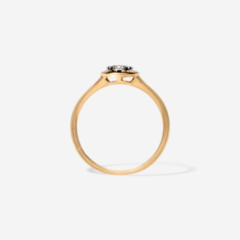 Illusion Round Soli 18k Yellow Gold Diamond Ring