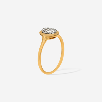 Illusion Round Soli 18k Yellow Gold Diamond Ring