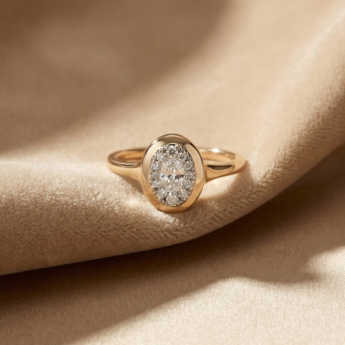 Illusion Round Soli 18k Yellow Gold Diamond Ring