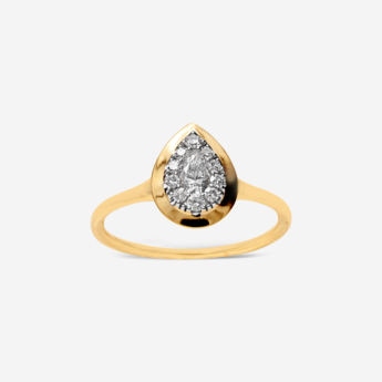 Illusion Round Soli 18k Yellow Gold Diamond Ring