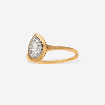Illusion Round Soli 18k Yellow Gold Diamond Ring