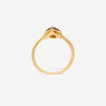 Illusion Round Soli 18k Yellow Gold Diamond Ring