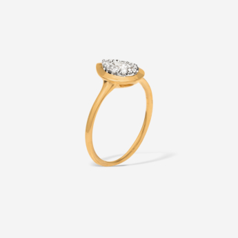 Illusion Round Soli 18k Yellow Gold Diamond Ring