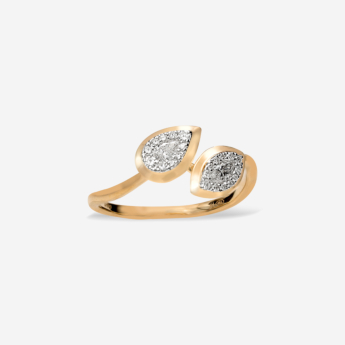 Illusion Round Soli 18k Yellow Gold Diamond Ring