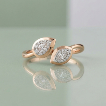 Illusion Round Soli 18k Yellow Gold Diamond Ring