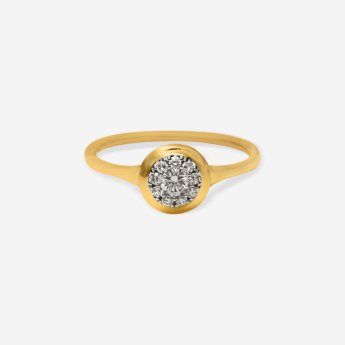 Illusion Round Soli 18k Yellow Gold Diamond Ring