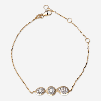 Illusion Round Soli 18k Yellow Gold Diamond Bracelet