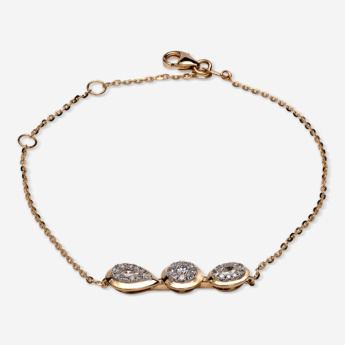 Illusion Round Soli 18k Yellow Gold Diamond Bracelet