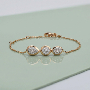 Illusion Round Soli 18k Yellow Gold Diamond Bracelet