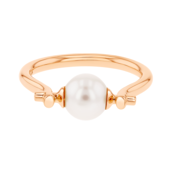Kiku Glow Pearl Solitaire Ring in 18K Rose Gold