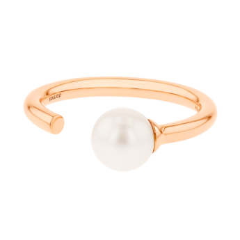 Kiku Glow Open Ring in 18K Rose Gold With a Freshwater Pearl