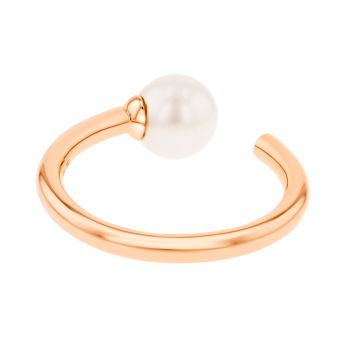 Kiku Glow Open Ring in 18K Rose Gold With a Freshwater Pearl
