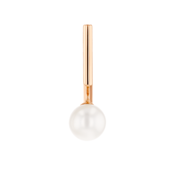 Kiku Glow Earrings in 18K Rose Gold With Two Freshwater Pearls on Bent Bar 