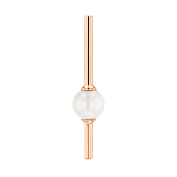 Kiku Glow Earrings in 18K Rose Gold With Two Freshwater Pearls on Straight Bar