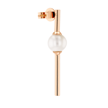 Kiku Glow Earrings in 18K Rose Gold With Two Freshwater Pearls on Straight Bar