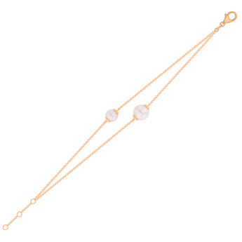 Kiku Glow Two Layered Bracelet in 18K Rose Gold With Two Freshwater Pearls