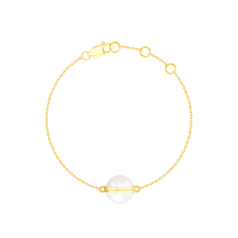 Kiku Glow Sphere Bracelet In 18K Yellow Gold With Freshwater Pearls
