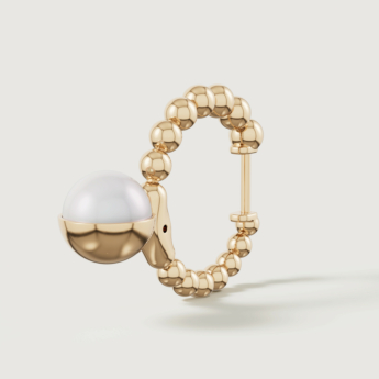 أقراط كيكو غلو لونا من لؤلؤ المياه العذبة والذهب عيار 18 قيراط