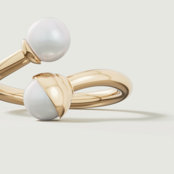 Kiku Glow Luna 18k Gold Freshwater Pearl Ring