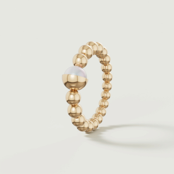 خاتم كيكو غلو لونا من لؤلؤ المياه العذبة والذهب عيار 18 قيراط
