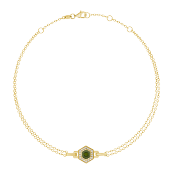 سوار كنزي أميوليت من الذهب الأصفر عيار 18 قيراط مرصع بالديوبسايد والألماس