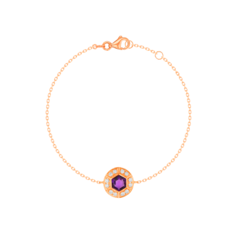Kanzi Bracelet in 18K Rose Gold and studded with Purple Amethyst