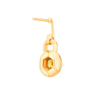 أقراط كنزي بالذهب الأصفر 18 قيراطًا مزينة بالسيترين البرتقالي والألماس.