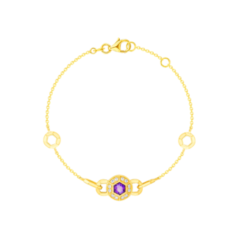 سوار كنزي بالذهب الأصفر 18 قيراطًا مزين بالأماثيست الأرجواني والألماس.