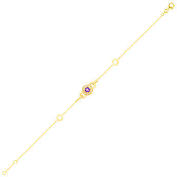 سوار كنزي بالذهب الأصفر 18 قيراطًا مزين بالأماثيست الأرجواني والألماس.