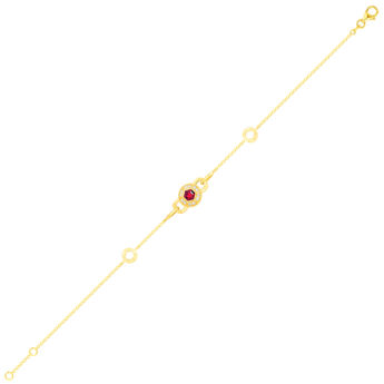 سوار كنزي بالذهب الأصفر 18 قيراطًا مزين بالتورمالين الوردي والألماس.