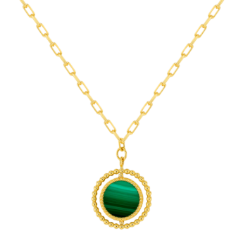 عقد سلسلة واحدة من Lace مع ميدالية من المالاشيت