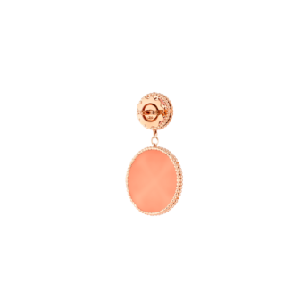 Lace Double Medallion Earrings in 18K Rose Gold With Pink Opal And Diamonds