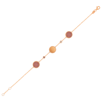 Lace Triple Medallion Bracelet in 18K Rose Gold With Pink Opal, Pink Sapphire And Diamonds