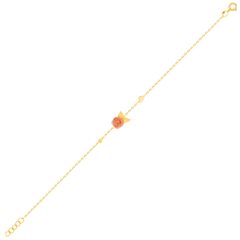 سوار لا ناتور روز من الذهب الأصفر والوردي عيار 18 قيراط