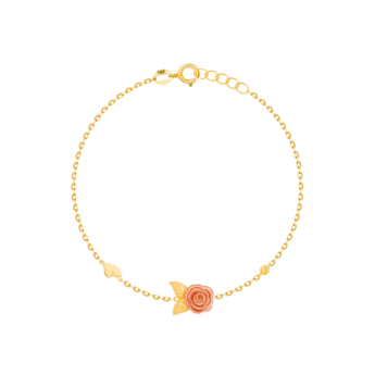 سوار لا ناتور روز من الذهب الأصفر والوردي عيار 18 قيراط