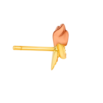 أقراط لا ناتور روز من الذهب الأصفر والوردي عيار 18 قيراط