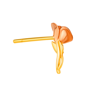 أقراط لا ناتور روز من الذهب الأصفر والوردي عيار 18 قيراط