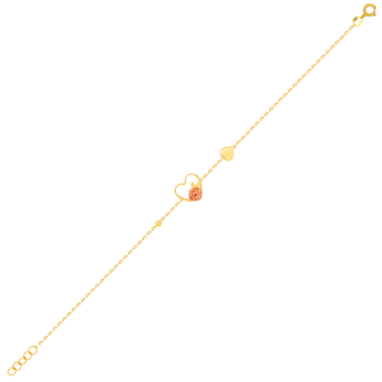 سوار لا ناتور روز من الذهب الأصفر والوردي عيار 18 قيراط