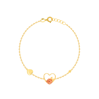 سوار لا ناتور روز من الذهب الأصفر والوردي عيار 18 قيراط