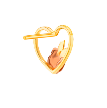 أقراط لا ناتور روز من الذهب الأصفر والوردي عيار 18 قيراط