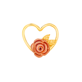 أقراط لا ناتور روز من الذهب الأصفر والوردي عيار 18 قيراط