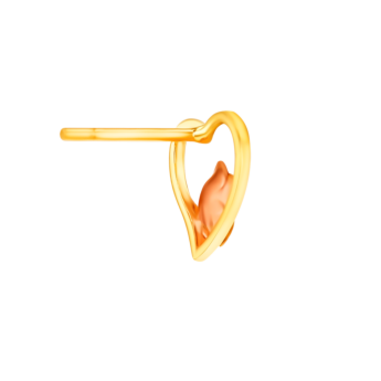 أقراط لا ناتور روز من الذهب الأصفر والوردي عيار 18 قيراط