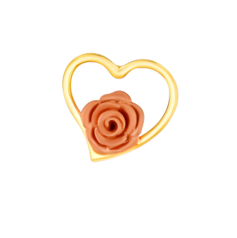 أقراط لا ناتور روز من الذهب الأصفر والوردي عيار 18 قيراط