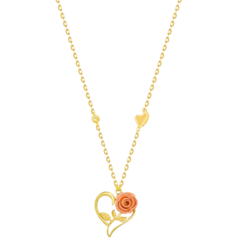 LaNature Rose 18k Yellow and Rose Gold Necklace