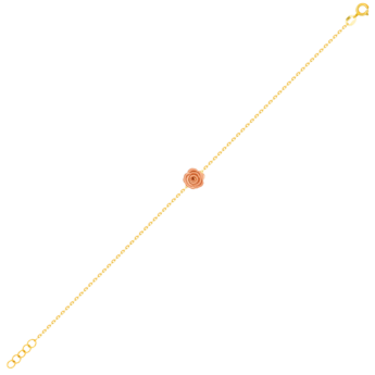 سوار لا ناتور روز من الذهب الأصفر والوردي عيار 18 قيراط